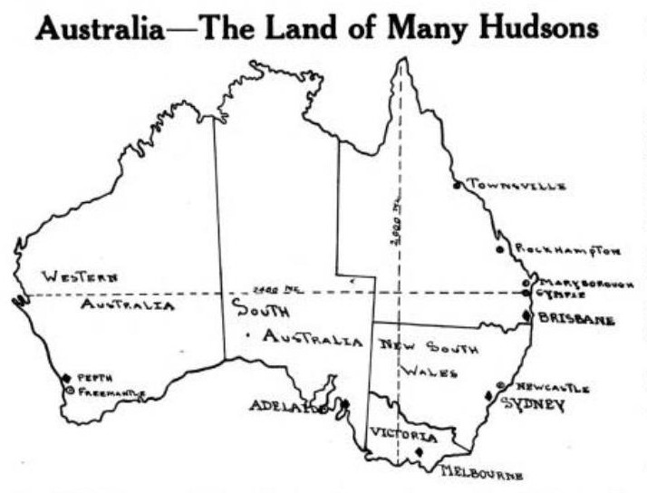 Australia Hudson Distributors Map
