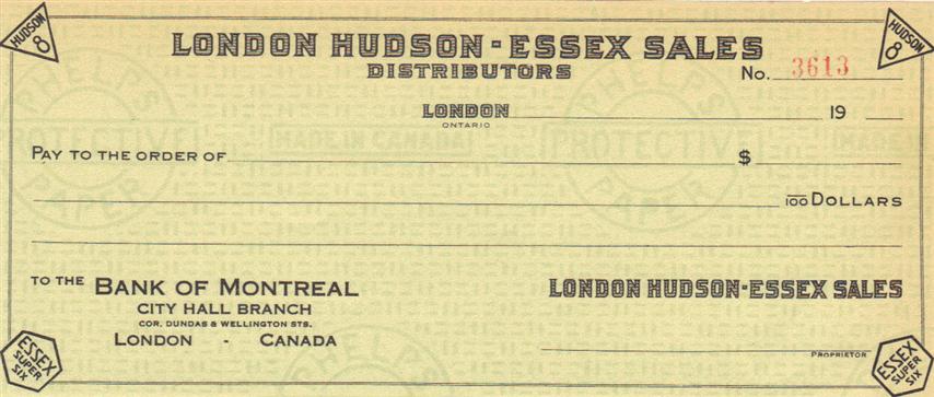 London Hudson-Essex Sales